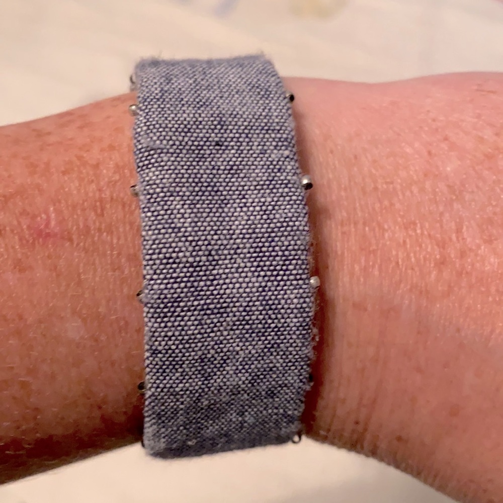 Lucky Brand denim bracelet with tassels NWT